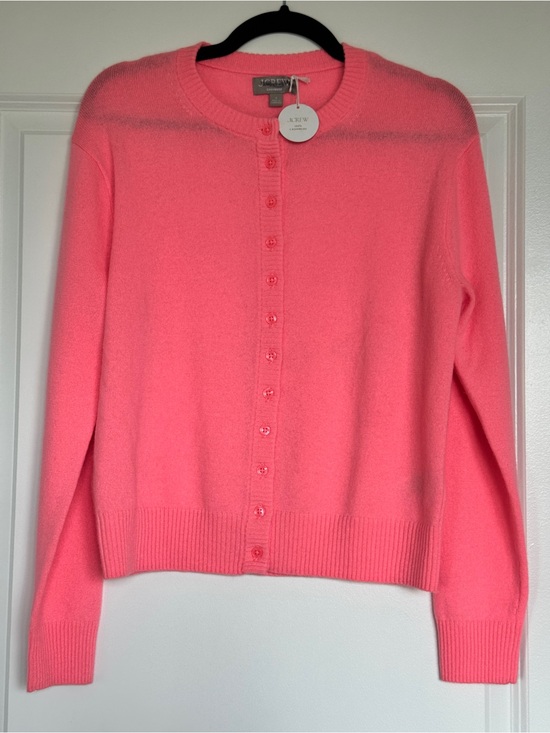 J. Crew Sweaters - NWT J. CREW Perfect 100% Cashmere Cardigan Sweater Neon Vivid Coral Small CP465